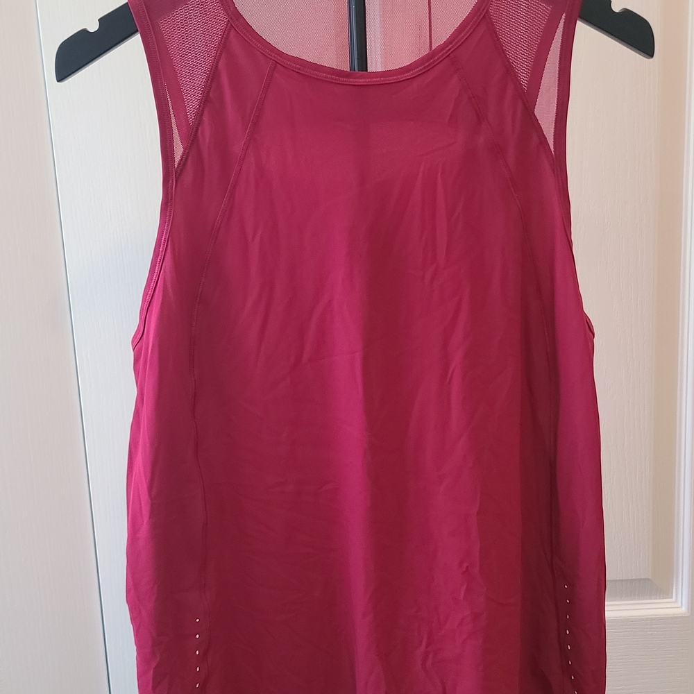 Lululemon Athletica Deep Red Mesh Tank Top